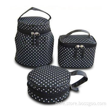 Fully Dot Print Fabric Cosmetic Bags, Made of Microfiber Material